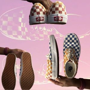 Vans Era Tri Checkerboard Multi Color Skate Sneakers Shoes